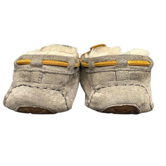 UGG Dakota Women’s 7 Shearling Fur Moccasin Slippers Pewter Suede Fully Lined - Picture 6 of 10